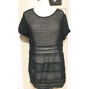 Trouvé Nordstrom Mesh Panel Blouse